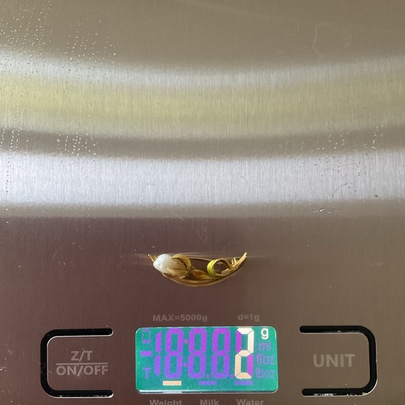 Victorian Antique Enamel 14k Gold Freshwater Pearl Lily Flower Brooch Pin - Picture 11 of 11